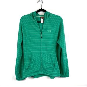 The North Face Green Stripe Zip Up Jacket